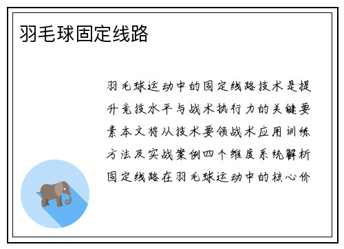 羽毛球固定线路